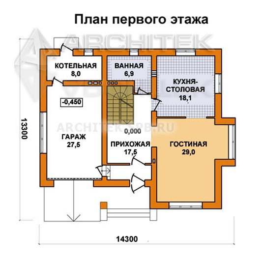 A-008-2P/1 проект коттеджа с гаражом мансардой и балконом «Лидер-3М»