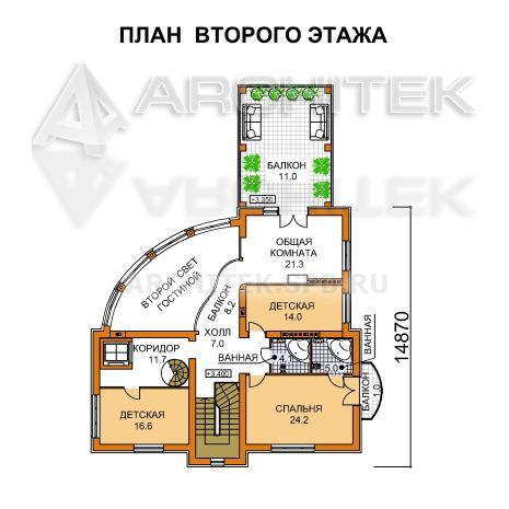 A-010-1P проект дома из газобетона с бассейном и двухсветной гостиной «Шикарный-2»
