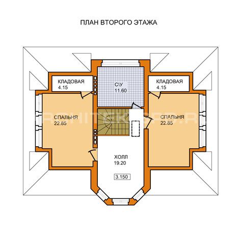 A-018-1P Проект дома из газобетона с мансардой и террасой «Финляндия-2»