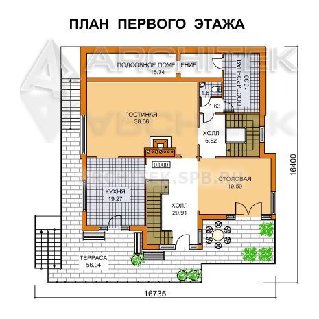 A-021-F проект каркасного дома на склоне «Панорама»