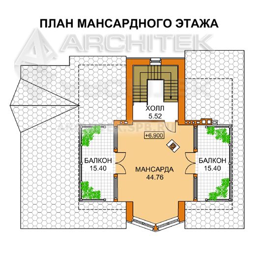 A-024-K проект кирпичного дома на склоне с гаражом на 2 машины «Эдвард-1»
