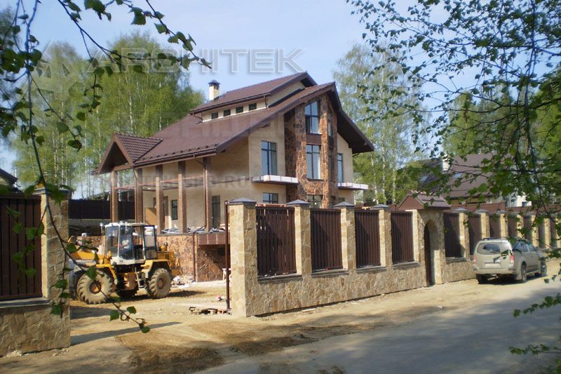 A-024-K проект кирпичного дома на склоне с гаражом на 2 машины «Эдвард-1»
