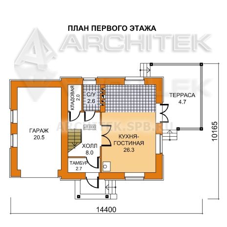 A-065-K Проект оптимального дома эконом-класса до 150 кв.м. из кирпича с гаражом «Оптимальный-1*»