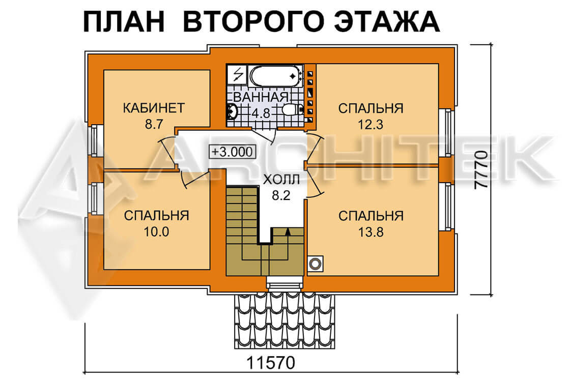 A-065-P Проект оптимального дома эконом-класса до 150 кв.м. из пеноблоков с гаражом «Оптимальный-1»