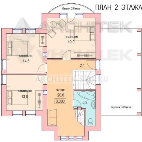 D-052-P Проект дома из газобетона с эркером, балконом, навесом для автомобиля