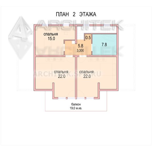 D-062-D проект дома из бруса с мансардой, балконом, террасой