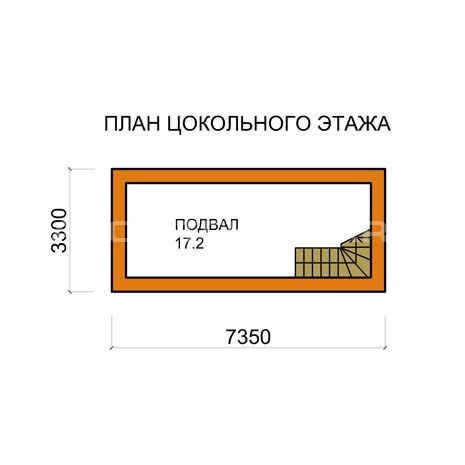 G-009-D Проект маленького деревянного дома из бревна с мансардой, балконом, подвалом