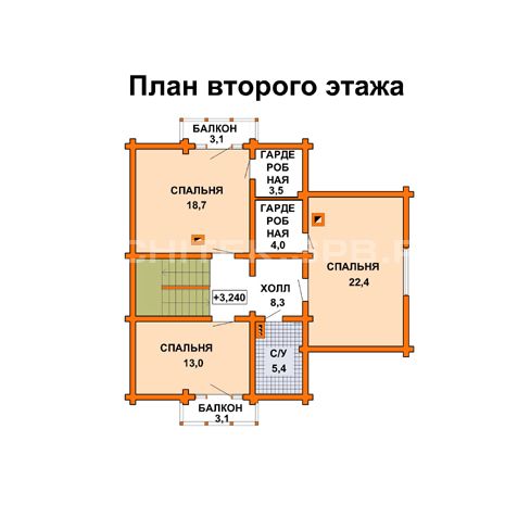 G-023-D Проект деревянного дома из бревна с мансардой, эркером, балконом, верандой, террасой