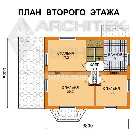 G-049-P Проект небольшого дома из газобетона с мансардой, эркером, террасой 9.4х12.3