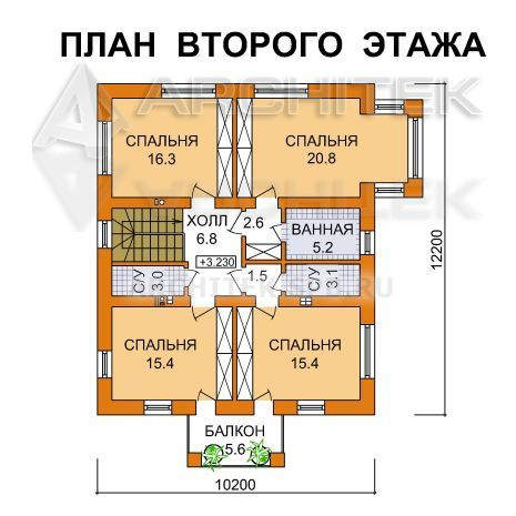 G-083-1P Проект двухэтажного дома из пеноблоков с гаражом