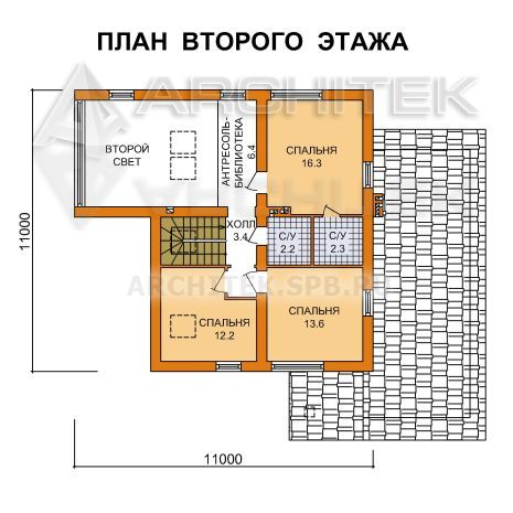 G-089-1P Проект дома из газобетона с мансардой, гаражом, вторым светом