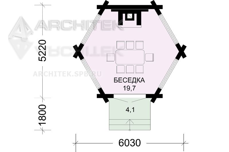 G-124-D Проeкт бревенчатой беседки