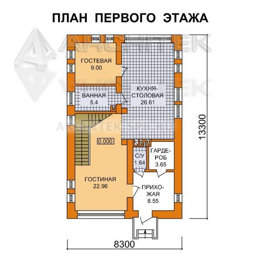 J-042-P проект современного коттеджа из газобетона