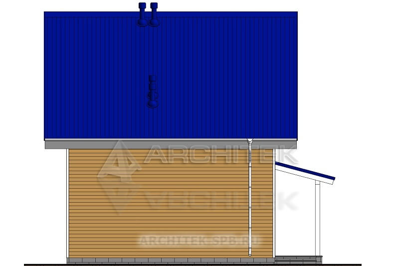 N-006-P Проект маленького дома из пеноблоков с мансардой 6х7.7