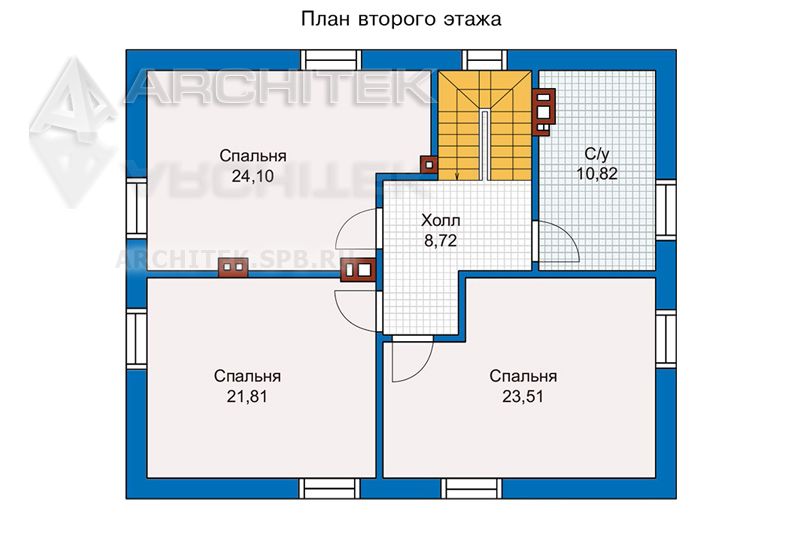 PD-008-K проект дома из кирпича с мансардой