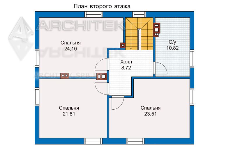 PD-009-K проект двухэтажного кирпичного дома