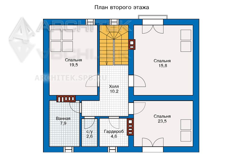 PD-020-K проект кирпичного дома с мансардой и гаражом
