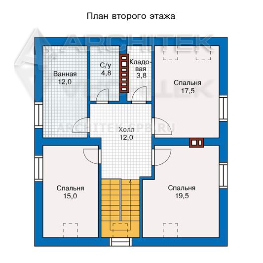 PD-022-P Проект коттеджа из газобетона с мансардой и террасой