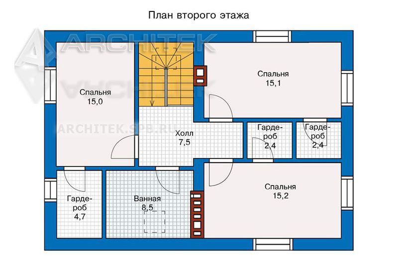 PD-024-K Проект небольшого кирпичного коттеджа с мансардой