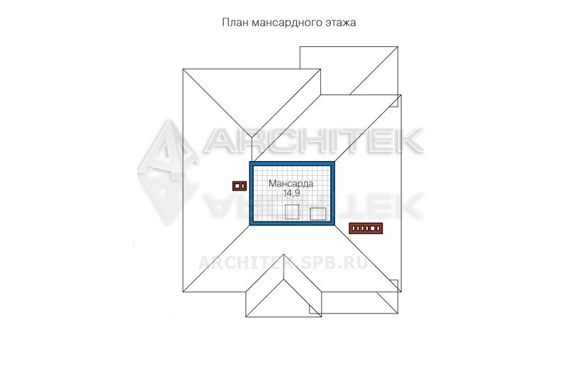 PD-031-3P Проект дома из газобетона с гаражом, мансардой, террасой, балконом