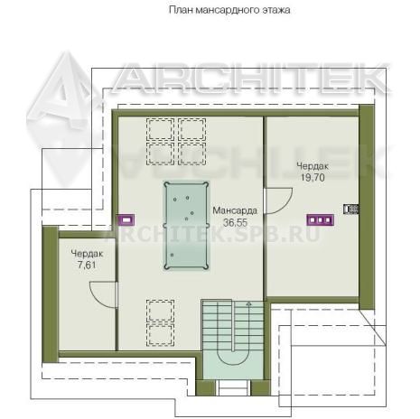 T-066-K Проект коттеджа из кирпича с мансардой, балконом, террасой 10.8×11.7