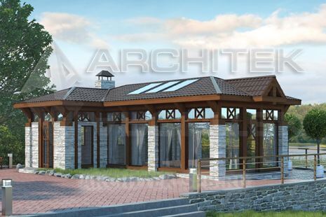 V-009-F проект беседки с барбекю