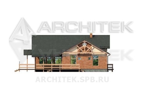 V-011-F проект одноэтажного каркасного дома с террасой