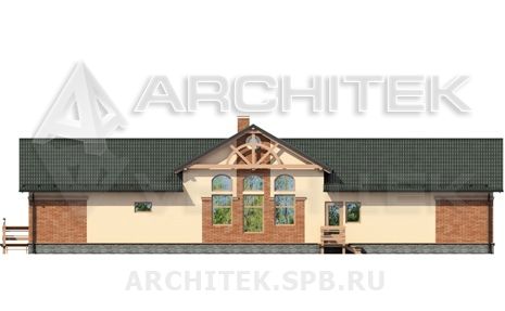 V-011-F проект одноэтажного каркасного дома с террасой