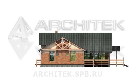 V-011-F проект одноэтажного каркасного дома с террасой