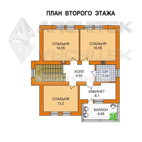 V-024-P проект экономичного коттеджа из пеноблоков с балконом, мансардой 10х10