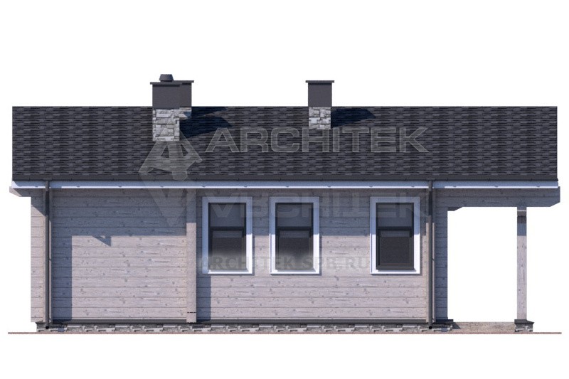 V-058-D проект бани с террасой из бруса 5.8х8