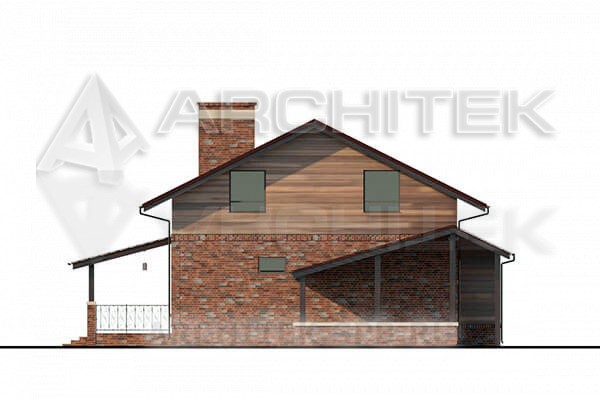 VR-007-P/1 проект дома из газобетона с гаражом, мансардой, террасой 13.2×15.5