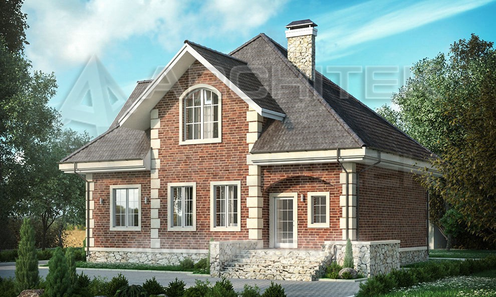 VR-009-P/1 проект дома из газобетона с мансардой, цокольным этажом и террасой 278,5 м2