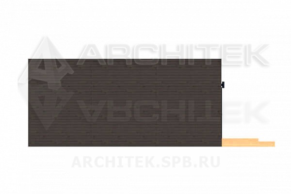 VR-027-P/1 проект маленького современного одноэтажного дома из газобетонных блоков с двумя террасами