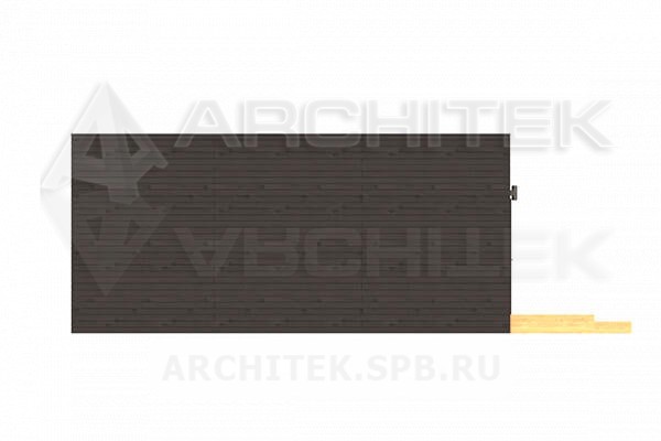 VR-027-P проект маленького современного одноэтажного дома из газобетонных блоков с двумя террасами