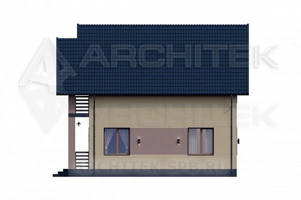 VR-031-P проект простого дома из газобетона с мансардой, балконом, террасой 8.24×9.7