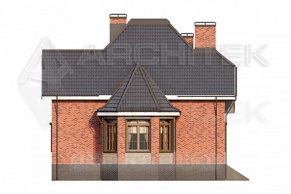 VR-033-P/1 проект дома из газобетона с мансардой и верандой