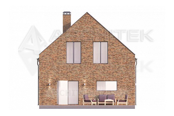 VR-068-P/1 проект дома из газобетона с мансардой и террасой 8.2×16.57
