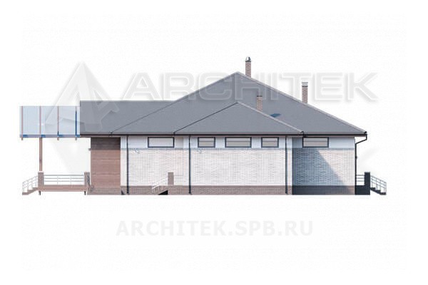 VR-091-P/1 проект загородного дома из газобетона 21×20.38 с мансардой, террасой и вторым светом