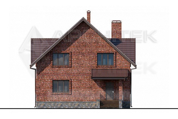 VR-098-P/1 готовый проект загородного дома из газобетона с мансардой 10.94×13.92