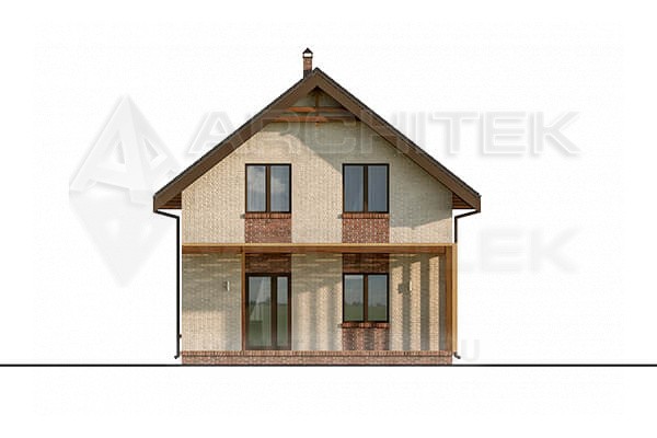 VR-141-P проект дома из газобетона 13.5×8 с мансардой и террасой