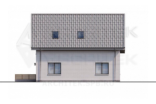 VR-189-P/1 готовый проект коттеджа 13.45×10.49 из газобетона с мансардой, гаражом, террасой