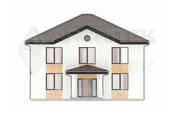 VR-220-P/1 готовый проект 2-этажного дома из газобетона с террасой 13×11.6