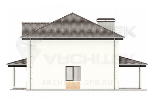 VR-220-P/1 готовый проект 2-этажного дома из газобетона с террасой 13×11.6