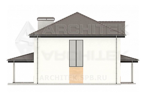 VR-220-P/1 готовый проект 2-этажного дома из газобетона с террасой 13×11.6