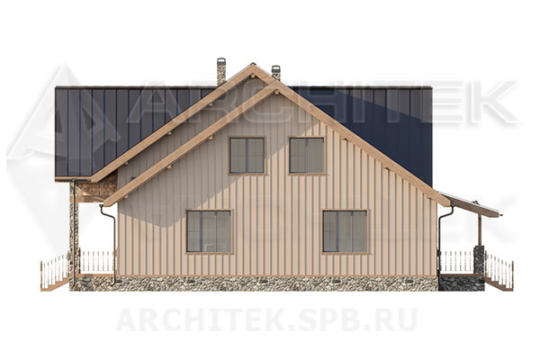 VR-268-P проект коттеджа 13×19.5 из газобетонных блоков с мансардой, балконом, террасой