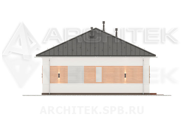 VR-275-P/1 проект загородного 1-этажного дома 12.5×11.6 из газобетона
