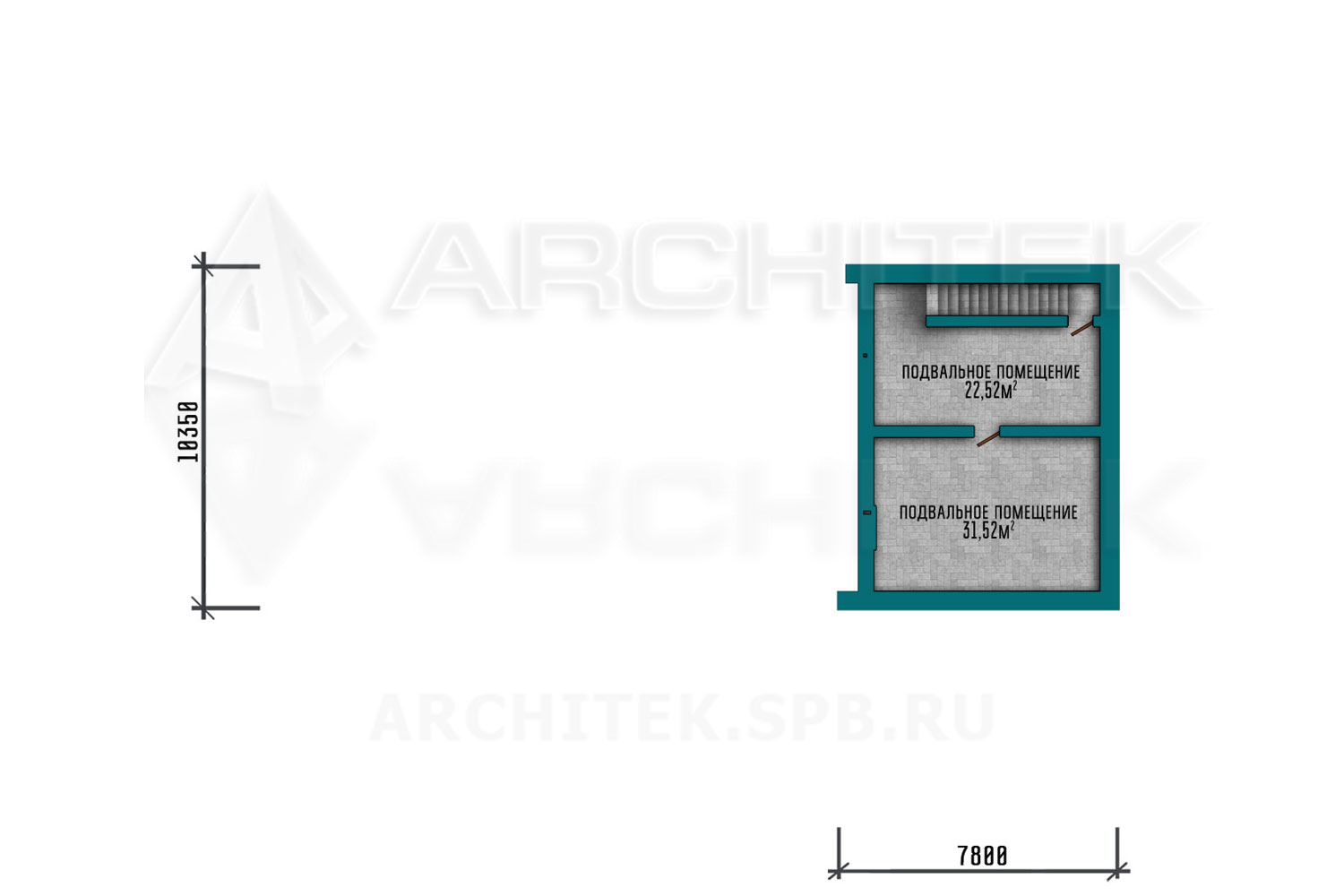 VR-307-K проект кирпичного коттеджа 24.24×22.05 с гаражом, подвалом и террасой