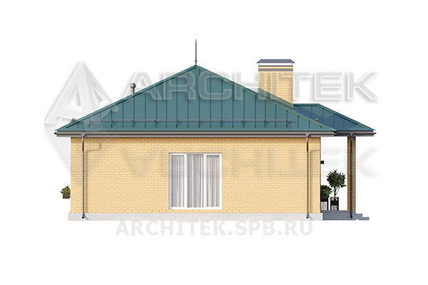 VR-393-K  Проект одноэтажного простого дома из кирпича 17х13