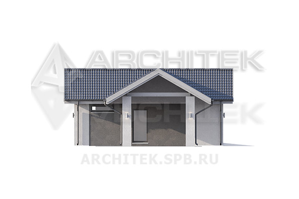 VR-421-K/1 Проект кирпичного гаража 38 м² с навесом12.3х9.4
